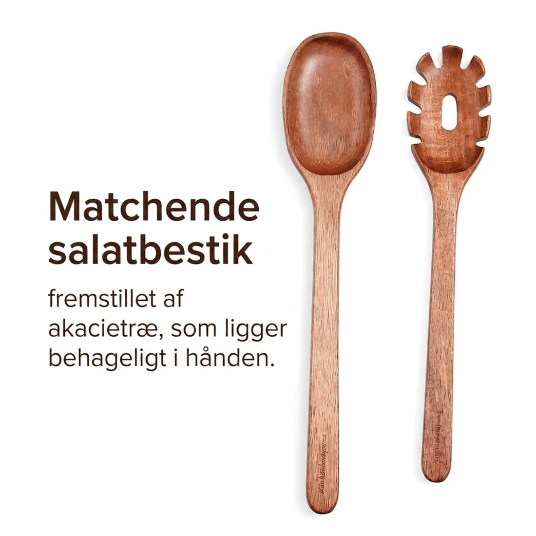 Salatskål-sæt i akacietræ – 3 skåle inkl. salatbestik / VIP