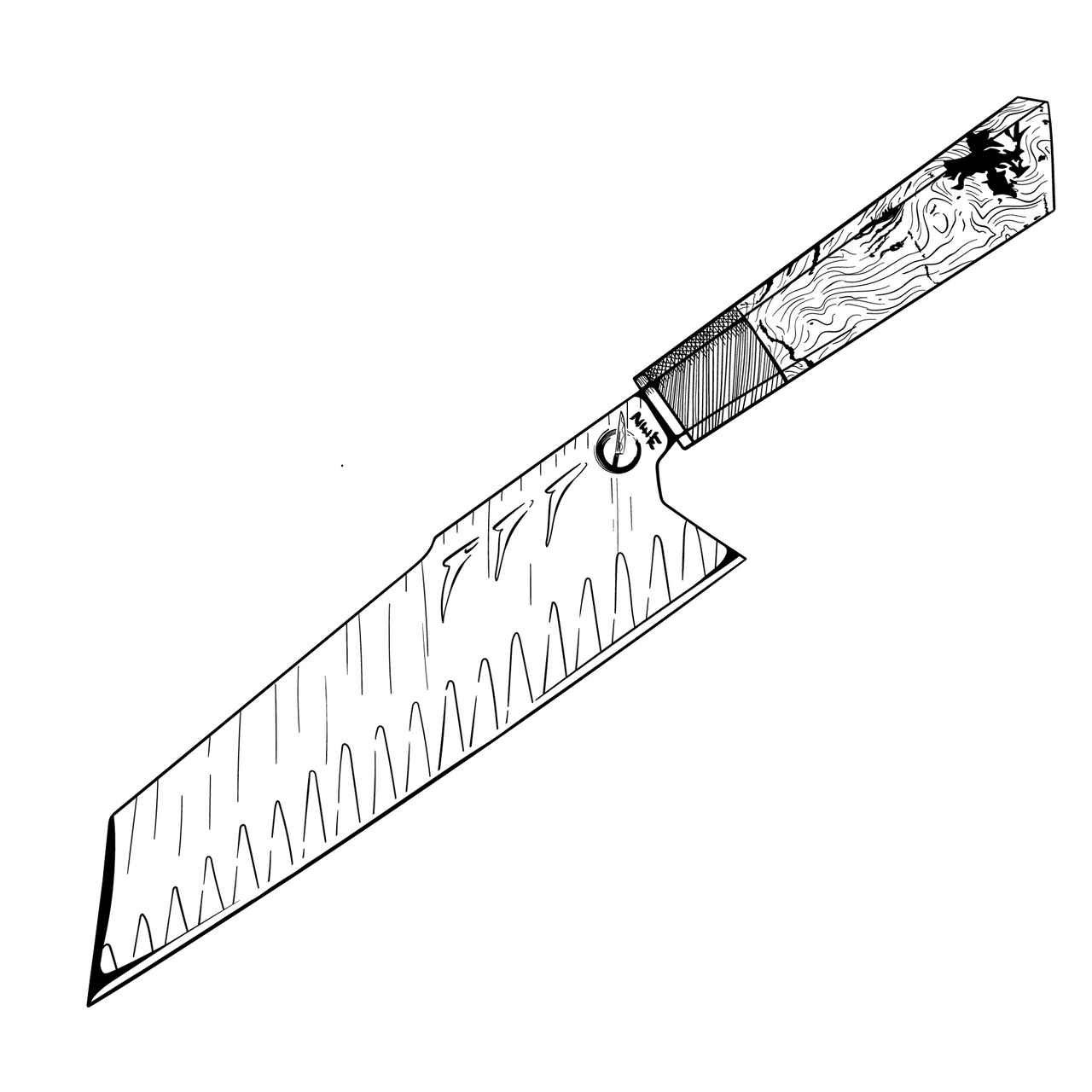 Kokutan Damaskus-kniv
