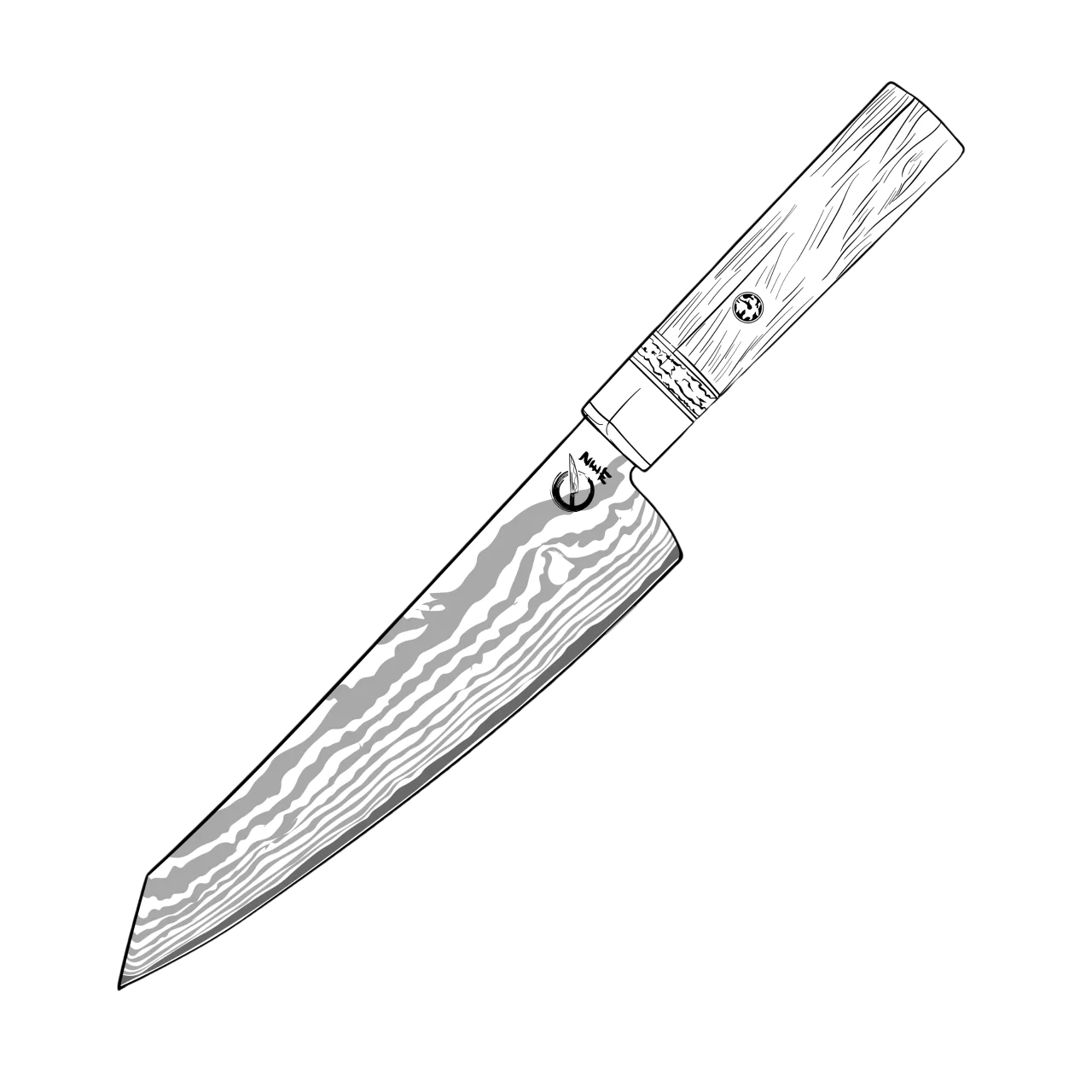 Wankyoku Damaskus-kniv