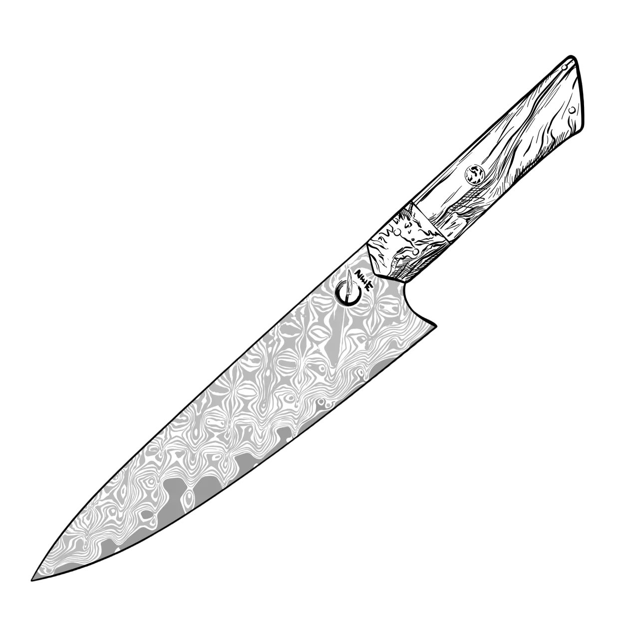 Tanoshi Damaskus-kniv