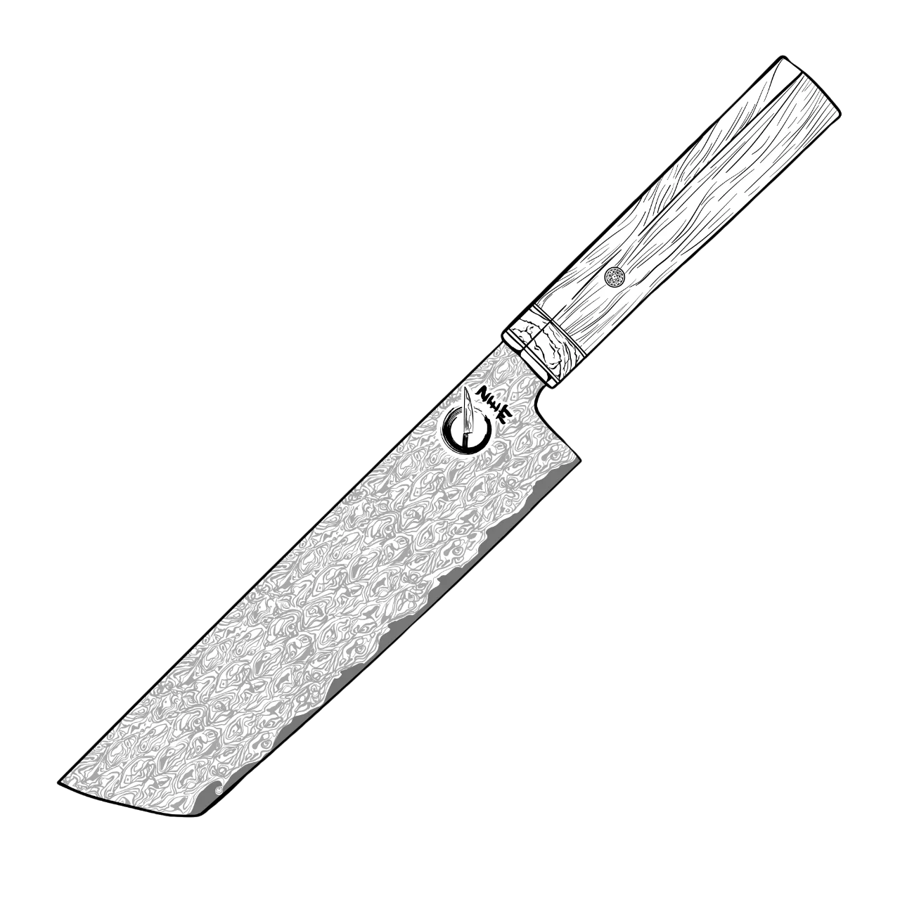 Hiatari Damaskus-kniv