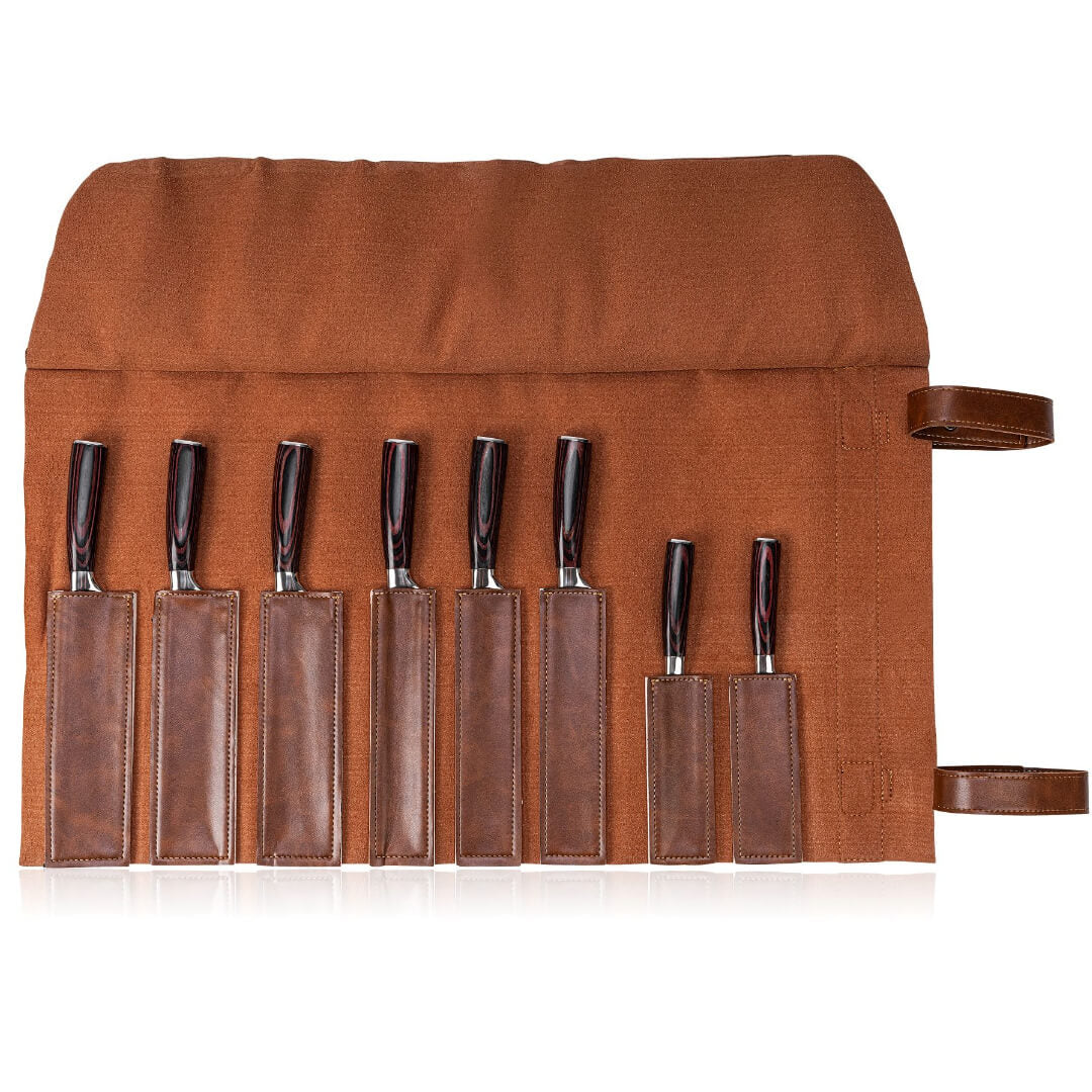 Lædertaske til knivsæt